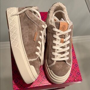 Tory Burch Women's Brown Suede Sneakers